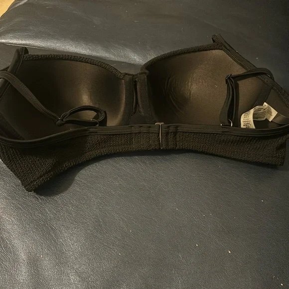 PINK Crinkle Push Up Bikini Top Black Size XL - Picture 5 of 6